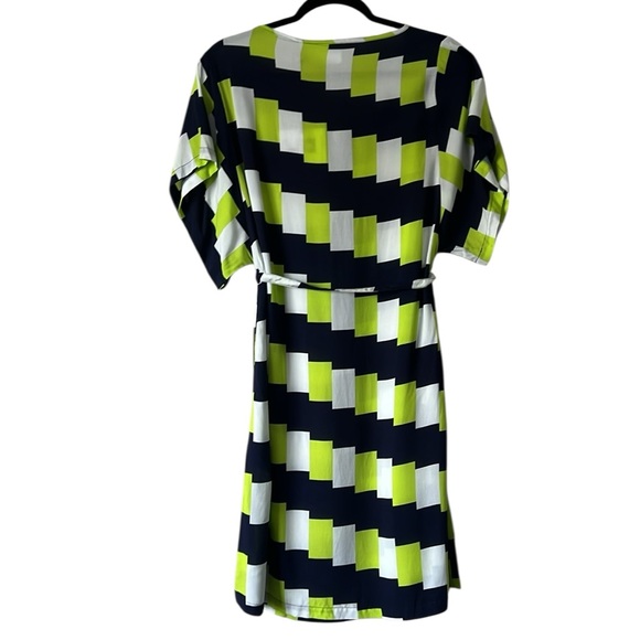 NWT SKFK Laide Eco Vera Green Blue White Short Sleeve Dress EU 38 US 6 Reg. $165 - Picture 5 of 12